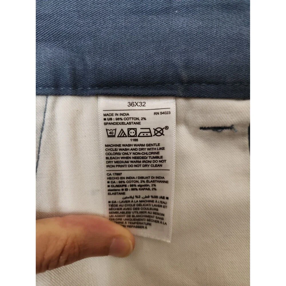 Old Navy Ultimate Slim Chino Pants Mens 36x32 Blue Stretch NEW
